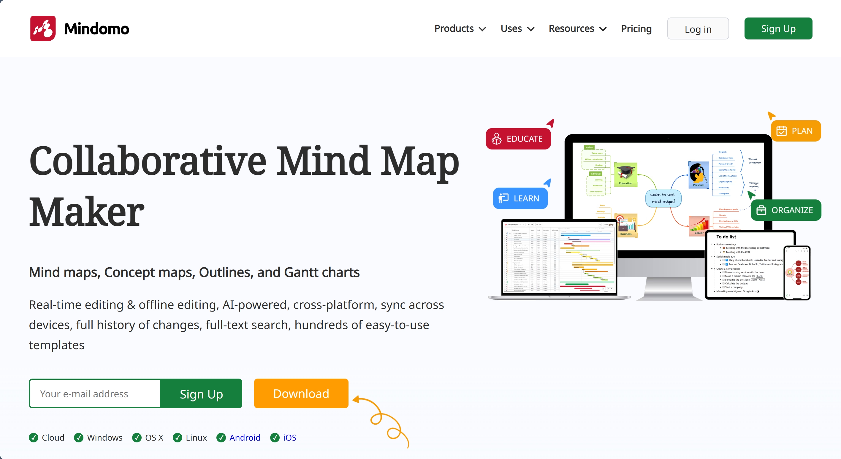 mindomo-homepage-screenshot